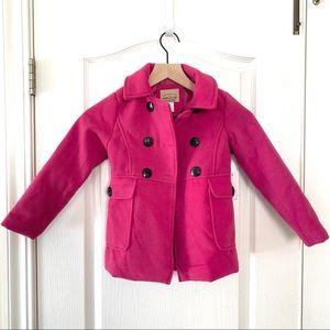 Roebucks & Co toddler girls pink fleece pea coat